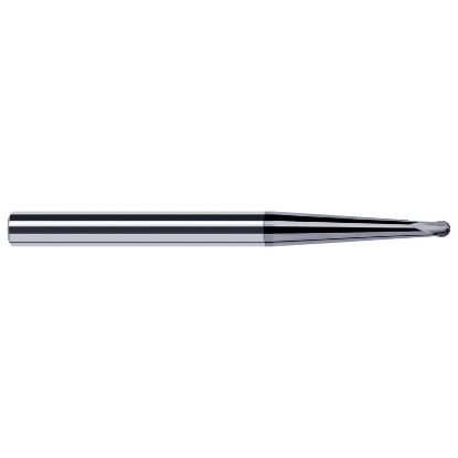 Picture of Harvey Tool 37400-C6 .100 Ball x 3 DEG x 1.511 RCH 2 FL Nano End Mill Taper Flute Carbide AlTiN Single End Square Sharp